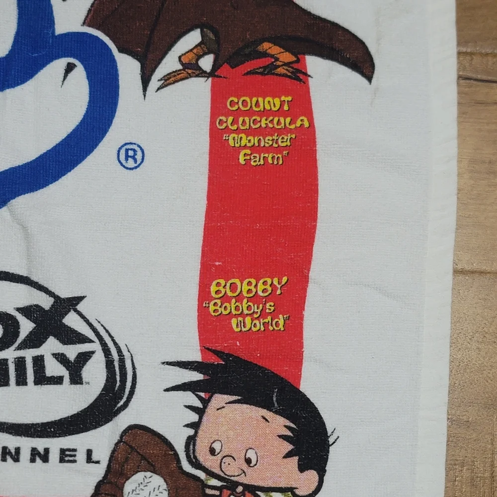 Vtg 1998 Los Angeles Dodgers FOX Family Channel Cartoon Beach Towel MLB